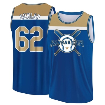 Men's Kansas City Royals Jonathan Bowlan ＃62 Legend Baseball Tank Top - Royal/Yellow