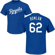 Men's Kansas City Royals Jonathan Bowlan ＃62 Roster Name & Number T-Shirt - Royal