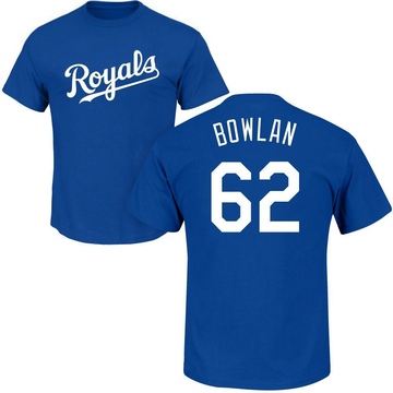 Men's Kansas City Royals Jonathan Bowlan ＃62 Roster Name & Number T-Shirt - Royal
