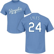 Men's Kansas City Royals Jordan Lyles ＃24 Roster Name & Number T-Shirt - Light Blue