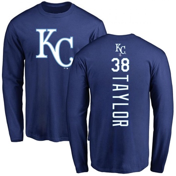 Men's Kansas City Royals Josh Taylor ＃38 Backer Long Sleeve T-Shirt - Royal