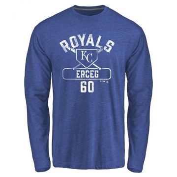 Men's Kansas City Royals Lucas Erceg ＃60 Base Runner Long Sleeve T-Shirt - Royal