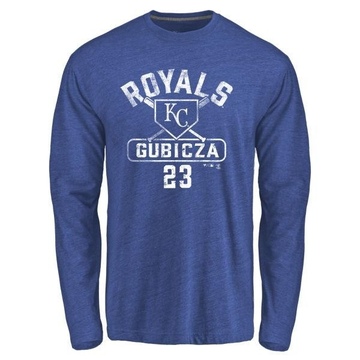 Men's Kansas City Royals Mark Gubicza ＃23 Base Runner Long Sleeve T-Shirt - Royal