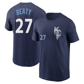 Men's Kansas City Royals Matt Beaty ＃27 2022 City Connect Name & Number T-Shirt - Navy