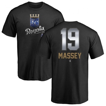 Men's Kansas City Royals Michael Massey ＃19 Midnight Mascot T-Shirt - Black