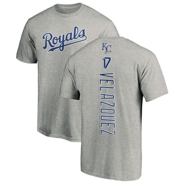 Men's Kansas City Royals Nelson Velazquez ＃17 Backer T-Shirt Ash