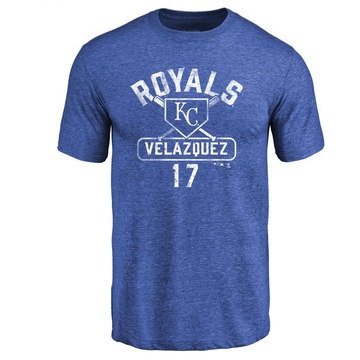 Men's Kansas City Royals Nelson Velazquez ＃17 Base Runner T-Shirt - Royal