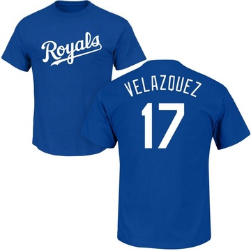 Men's Kansas City Royals Nelson Velazquez ＃17 Roster Name & Number T-Shirt - Royal