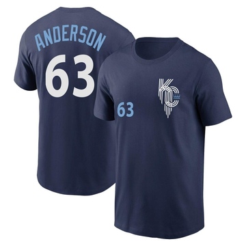 Men's Kansas City Royals Nick Anderson ＃63 2022 City Connect Name & Number T-Shirt - Navy