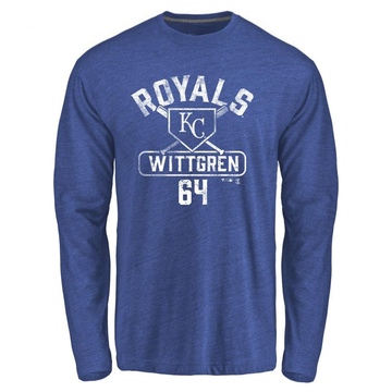 Men's Kansas City Royals Nick Wittgren ＃64 Base Runner Long Sleeve T-Shirt - Royal