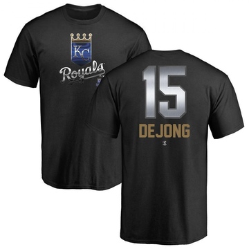 Men's Kansas City Royals Paul DeJong ＃15 Midnight Mascot T-Shirt - Black