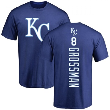 Men's Kansas City Royals Robbie Grossman ＃8 Backer T-Shirt - Royal