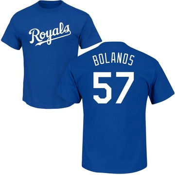 Men's Kansas City Royals Ronald Bolanos ＃57 Roster Name & Number T-Shirt - Royal