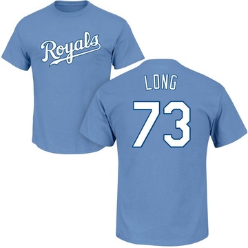 Men's Kansas City Royals Sam Long ＃73 Roster Name & Number T-Shirt - Light Blue