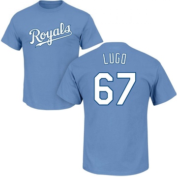 Men's Kansas City Royals Seth Lugo ＃67 Roster Name & Number T-Shirt - Light Blue