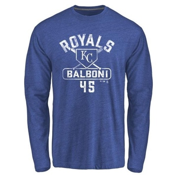 Men's Kansas City Royals Steve Balboni ＃45 Base Runner Long Sleeve T-Shirt - Royal