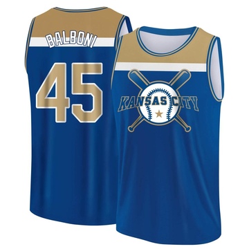 Men's Kansas City Royals Steve Balboni ＃45 Legend Baseball Tank Top - Royal/Yellow