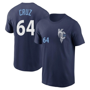 Men's Kansas City Royals Steven Cruz ＃64 2022 City Connect Name & Number T-Shirt - Navy