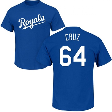 Men's Kansas City Royals Steven Cruz ＃64 Roster Name & Number T-Shirt - Royal