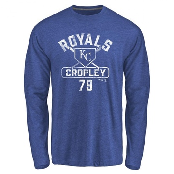 Men's Kansas City Royals Tyler Cropley ＃79 Base Runner Long Sleeve T-Shirt - Royal