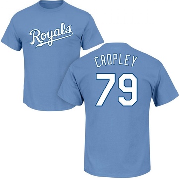 Men's Kansas City Royals Tyler Cropley ＃79 Roster Name & Number T-Shirt - Light Blue