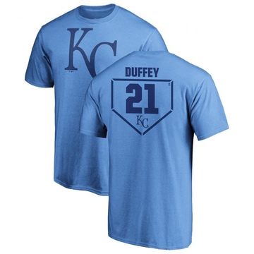 Men's Kansas City Royals Tyler Duffey ＃21 RBI T-Shirt - Light Blue