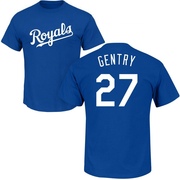 Men's Kansas City Royals Tyler Gentry ＃27 Roster Name & Number T-Shirt - Royal