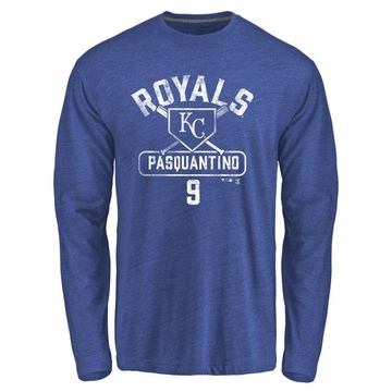 Men's Kansas City Royals Vinnie Pasquantino ＃9 Base Runner Long Sleeve T-Shirt - Royal