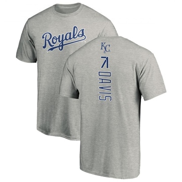 Men's Kansas City Royals Wade Davis ＃71 Backer T-Shirt Ash