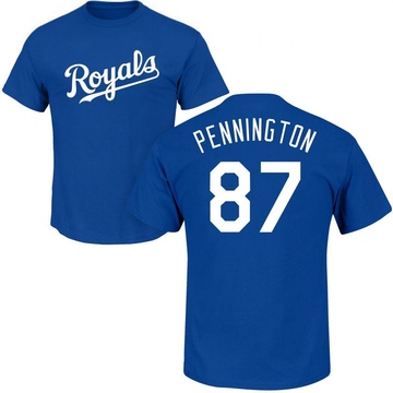 Men's Kansas City Royals Walter Pennington ＃87 Roster Name & Number T-Shirt - Royal