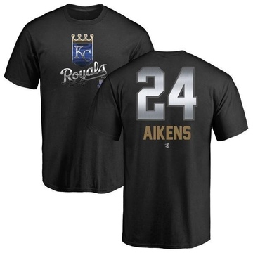 Men's Kansas City Royals Willie Aikens ＃24 Midnight Mascot T-Shirt - Black
