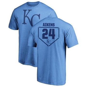 Men's Kansas City Royals Willie Aikens ＃24 RBI T-Shirt - Light Blue