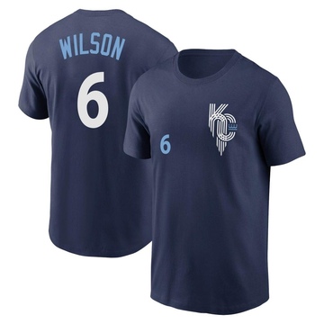 Men's Kansas City Royals Willie Wilson ＃6 2022 City Connect Name & Number T-Shirt - Navy