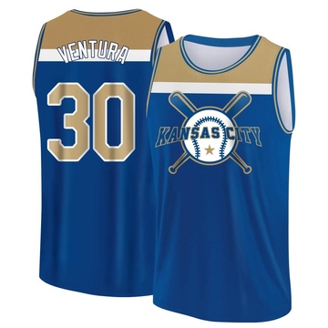 Men's Kansas City Royals Yordano Ventura ＃30 Legend Baseball Tank Top - Royal/Yellow