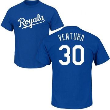 Men's Kansas City Royals Yordano Ventura ＃30 Roster Name & Number T-Shirt - Royal