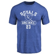 Men's Kansas City Royals Zack Greinke ＃23 Base Runner T-Shirt - Royal