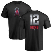 Men's Los Angeles Angels Aaron Hicks ＃12 Midnight Mascot T-Shirt - Black