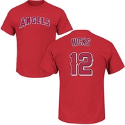 Men's Los Angeles Angels Aaron Hicks ＃12 Roster Name & Number T-Shirt - Red