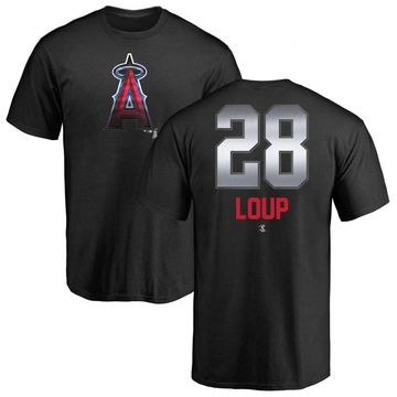 Men's Los Angeles Angels Aaron Loup ＃28 Midnight Mascot T-Shirt - Black