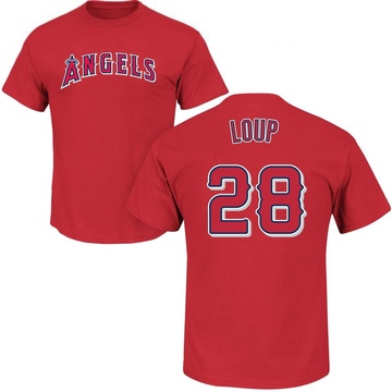 Men's Los Angeles Angels Aaron Loup ＃28 Roster Name & Number T-Shirt - Red