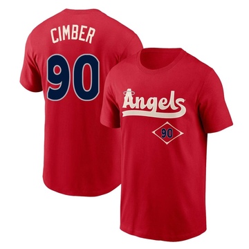 Men's Los Angeles Angels Adam Cimber ＃90 2022 City Connect Name & Number T-Shirt - Red