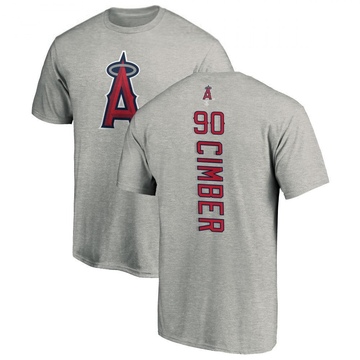 Men's Los Angeles Angels Adam Cimber ＃90 Backer T-Shirt Ash