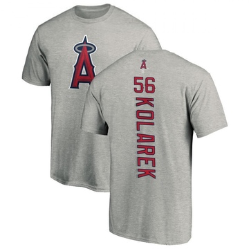 Men's Los Angeles Angels Adam Kolarek ＃56 Backer T-Shirt Ash