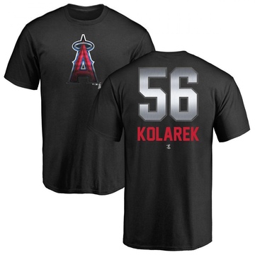 Men's Los Angeles Angels Adam Kolarek ＃56 Midnight Mascot T-Shirt - Black