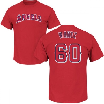 Men's Los Angeles Angels Andrew Wantz ＃60 Roster Name & Number T-Shirt - Red