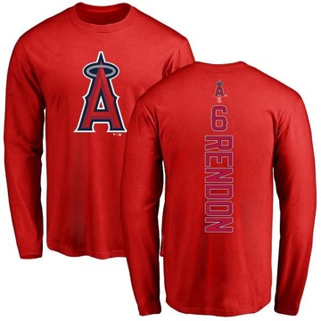 Men's Los Angeles Angels Anthony Rendon ＃6 Backer Long Sleeve T-Shirt - Red