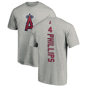 Men's Los Angeles Angels Brett Phillips ＃4 Backer T-Shirt Ash