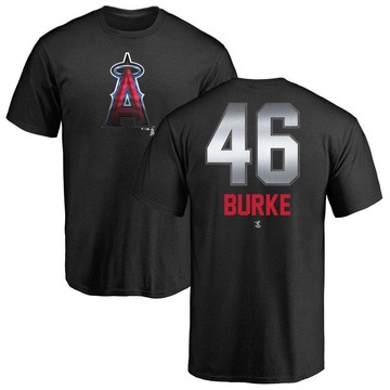 Men's Los Angeles Angels Brock Burke ＃46 Midnight Mascot T-Shirt - Black