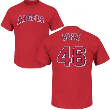 Men's Los Angeles Angels Brock Burke ＃46 Roster Name & Number T-Shirt - Red