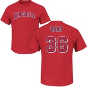 Men's Los Angeles Angels Caden Dana ＃36 Roster Name & Number T-Shirt - Red